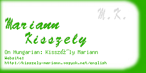 mariann kisszely business card